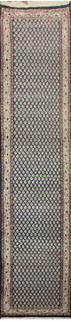 Persian Blue Runner Hand Knotted 2'6" X 12'0"  Area Rug 902-145188