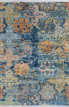 Modern Blue Hand Knotted 6'0" X 9'0"  Area Rug 700-145346