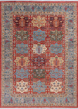Afghan Chobi Red Rectangle 9x12 ft Wool Carpet 145375