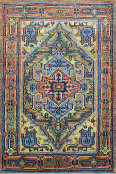 Vintage Multicolor Hand Knotted 2'0" X 3'0"  Area Rug 902-145396