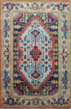Vintage Multicolor Hand Knotted 2'0" X 3'0"  Area Rug 902-145412