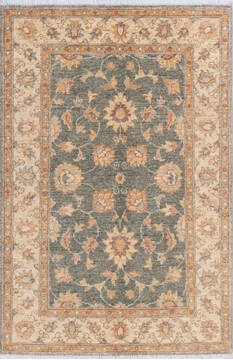 Afghan Chobi Green Rectangle 2x4 ft Wool Carpet 145561