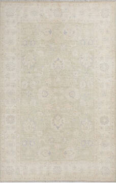 Afghan Chobi Grey Rectangle 4x6 ft Wool Carpet 145782