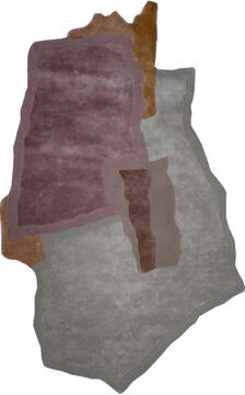 Modern Multicolor Free Form Hand Tufted 5'0" X 8'0"  Area Rug 902-145831