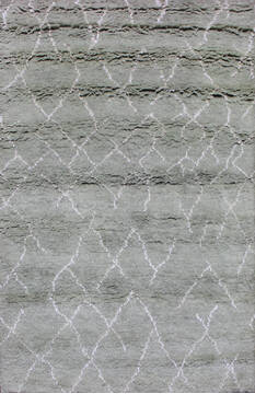 Indian Moroccan Grey Rectangle 4x6 ft Wool Carpet 145901
