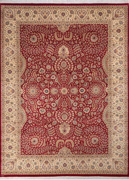 Pak-Persian Red Hand Knotted 9'0" X 12'0"  Area Rug 700-145981