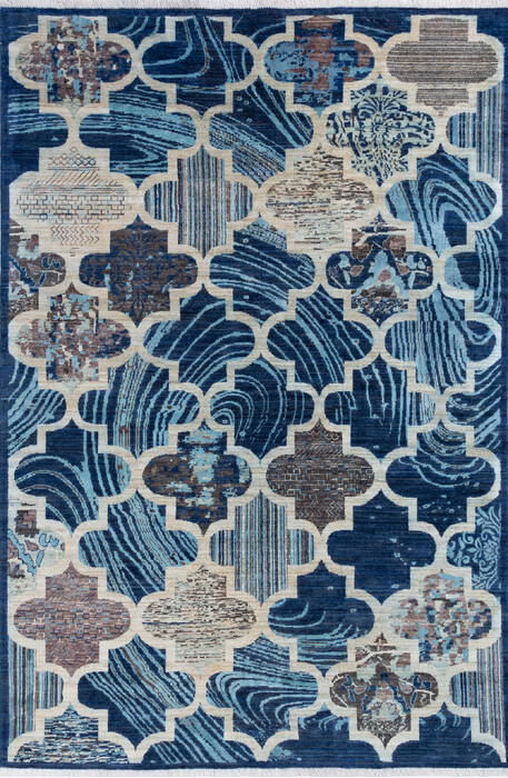 Modern Multicolor Hand Knotted 60 X 90 Area Rug 700-146095 Image 0