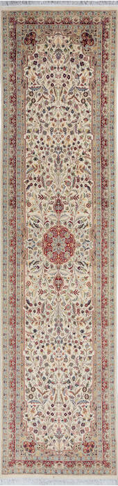 Pak-Persian Beige Runner Hand Knotted 27 X 103 Area Rug 700-146115 Image 0