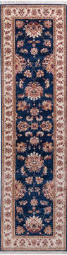 Afghan Chobi Blue Runner 10 to 12 ft Wool Carpet 146170