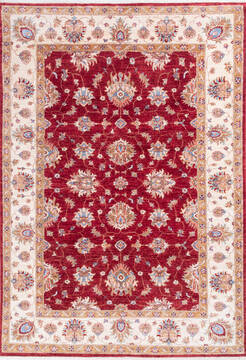 Chobi Red Hand Knotted 5'7" X 8'0"  Area Rug 700-146267