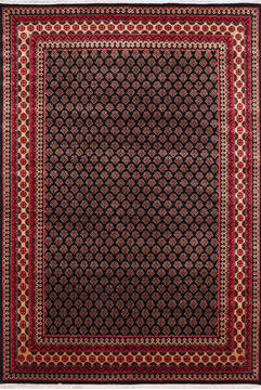 Bokhara Black Hand Knotted 5'11" X 8'11"  Area Rug 905-146330