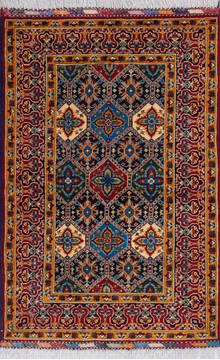 Khan Mohammadi Blue Hand Knotted 3'5" X 5'1"  Area Rug 700-146373