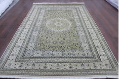 Persian Beige Hand Knotted 6'7" X 9'10"  Area Rug 902-146594