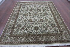 Persian Beige Hand Knotted 6'7" X 8'2"  Area Rug 902-146598