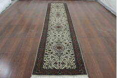 Persian Beige Runner Hand Knotted 2'7" X 13'1"  Area Rug 902-146628