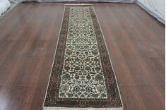 Persian Beige Runner Hand Knotted 2'7" X 12'6"  Area Rug 902-146629