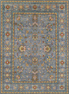 Afghan Chobi Grey Rectangle 8x10 ft Wool Carpet 146960