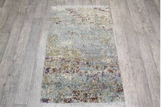 Jaipur Grey Runner Hand Knotted 2'6" X 3'11"  Area Rug 124-146990