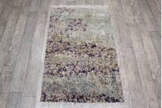 Jaipur Grey Runner Hand Knotted 2'6" X 3'11"  Area Rug 124-146991