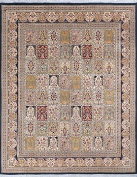 Pak-Persian Black Hand Knotted 8'1" X 10'0"  Area Rug 700-147110