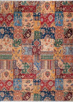Chobi Multicolor Hand Knotted 8'2" X 11'4"  Area Rug 700-147114