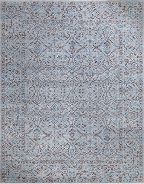 Afghan Chobi Grey Rectangle 9x12 ft Wool Carpet 147283