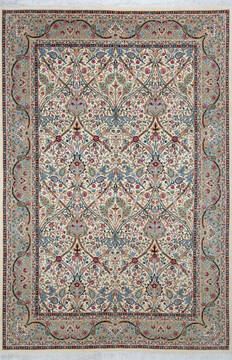 Pak-Persian Beige Hand Knotted 6'0" X 9'3"  Area Rug 700-147297