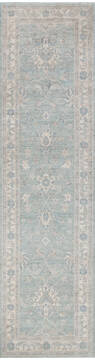 Afghan Chobi Green Runner 10 to 12 ft Wool Carpet 147448