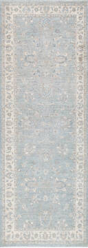 Afghan Chobi Grey Runner 6 to 9 ft Wool Carpet 147450