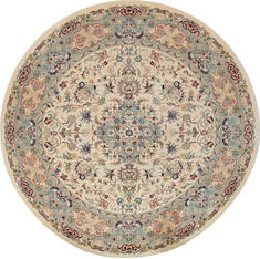 Pak-Persian Beige Round Hand Knotted 5'1" X 5'1"  Area Rug 700-147468