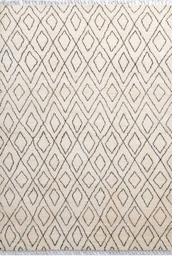 Pakistani Moroccan White Rectangle 5x8 ft Wool Carpet 147482