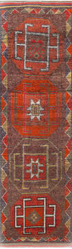 Kilim Red Runner Hand Knotted 3'0" X 10'2"  Area Rug 254-147505