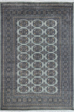 Bokhara Green Hand Knotted 4'8" X 6'10"  Area Rug 700-147594