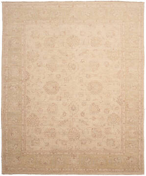 Pakistani Ziegler Beige Rectangle 8x10 ft Wool Carpet 147608