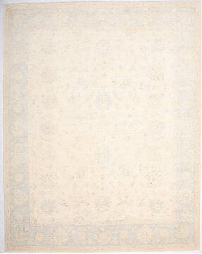 Pakistani Ziegler Beige Rectangle 9x12 ft Wool Carpet 147609