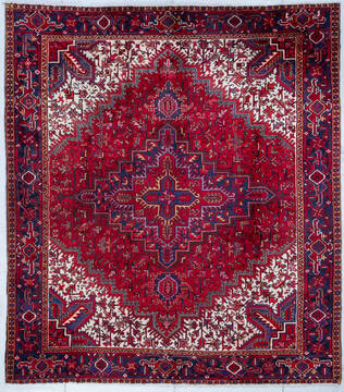 Persian Heriz Red Rectangle 7x9 ft Wool Carpet 147641