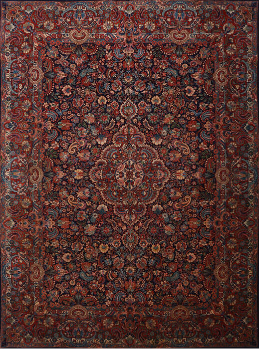 Floral Red Hand Knotted 90 X 120 Area Rug 254-147688 Image 0