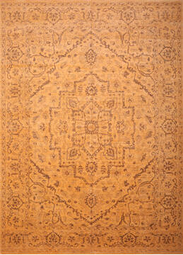 Pakistani Ziegler Orange Rectangle 10x14 ft Wool Carpet 147689