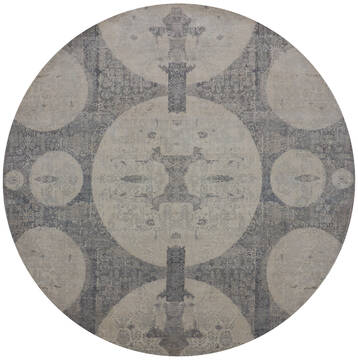 Jaipur White Round Hand Knotted 8'0" X 8'0"  Area Rug 905-147713