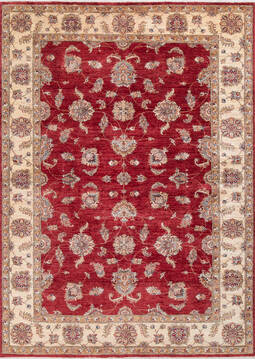 Chobi Red Hand Knotted 5'10" X 7'10"  Area Rug 700-147735