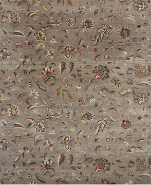 Indian Jaipur Grey Rectangle 8x10 ft Wool Carpet 147775