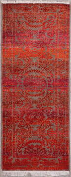 Jaipur Red Runner Hand Knotted 2'6" X 6'0"  Area Rug 905-147980