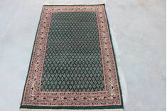 Vintage Green Hand Knotted 3'0" X 5'1"  Area Rug 902-148053