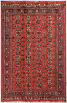 Pakistani Bokhara Orange Rectangle 7x10 ft Wool Carpet 148107