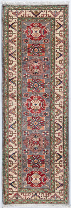 Kazak Grey Runner Hand Knotted 21 X 64 Area Rug 700-148310 Image 0