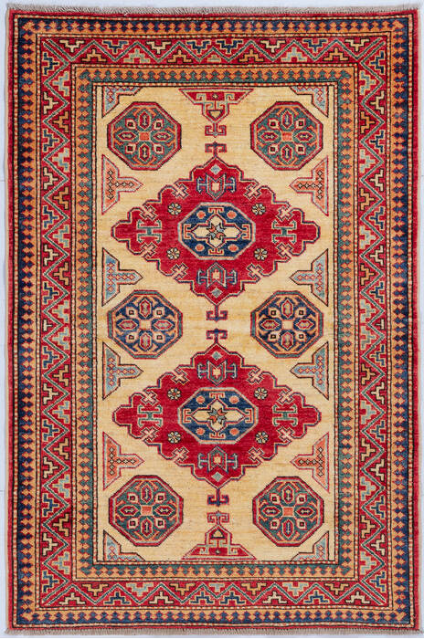 Kazak Beige Hand Knotted 33 X 410 Area Rug 700-148322 Image 0