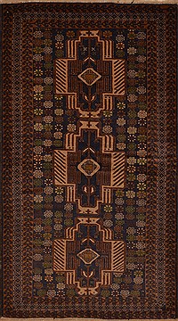 Baluch Blue Hand Knotted 3'7" X 6'2"  Area Rug 100-15187