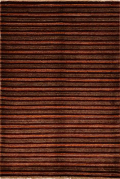 Pakistani Mood Brown Rectangle 4x6 ft Wool Carpet 15190