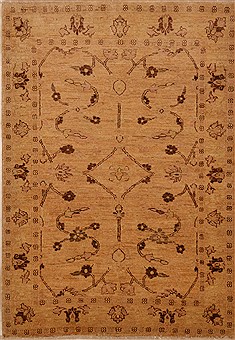 Pakistani Chobi Beige Rectangle 4x6 ft Wool Carpet 15216