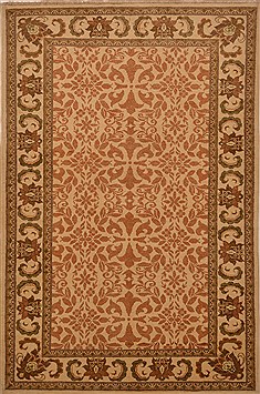 Pakistani Chobi Beige Rectangle 4x6 ft Wool Carpet 15226